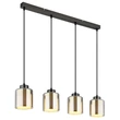 Pendul Globo FELICIA metal, sticla, crom, negru, E27 - 16056-4H