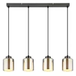 Pendul Globo FELICIA metal, sticla, crom, negru, E27 - 16056-4H