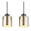 Pendul Globo FELICIA metal, sticla, crom, negru, E27 - 16056-4H
