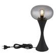 Veioza Globo LULA metal, sticla, negru, fumuriu, E14 - 21027S