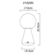 Veioza decor Globo SORA metal, acril, nichel, alb, LED, 1.5W, 3000-4500-6500K, 140 Lm - 21029N