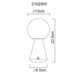 Veioza decor Globo SORA metal, acril, alb, LED, 1.5W, 3000-4500-6500K, 140 Lm - 21029W