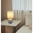 Veioza Globo SYLAS ceramic, textil, gri, E14 - 21730G