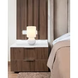 Veioza Globo SYLAS ceramic, textil, alb, E14 - 21730W