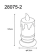 Lampa decor Globo CANDLE plastic, transparent, LED, 0.25W, 2900K - 28075-2