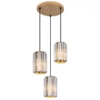 Pendul Globo RUN metal, cristal, maro, fumuriu, E27 - 30229346