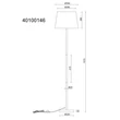 Lampadar Globo JORIS metal, textil, maro, alb, E27 - 40100146