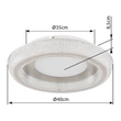 Plafoniera Globo SHARPER metal, acril, alb, transparent, LED, 36W, 2700K-4000K-6000K, 2600lm - 48375-36