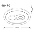 Plafoniera Globo RUIZ I metal, acril, alb, LED, 30W, 3000-4000-6500K, 2686Lm - 48470