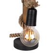Veioza Globo NERIDA metal, canepa, lemn, negru, maro, E27 - 52060146X
