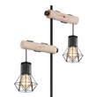 Lampadar Globo PRISKA metal, lemn, negru, maro, E27 - 54017-2S