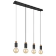 Pendul Globo MATTI metal, lemn, negru, maro, E27 - 54045-4H