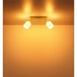 Plafoniera Globo TRENT metal, sticla, nisipiu, alb, E14 - 54114-2