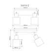 Plafoniera Globo TRENT metal, sticla, nisipiu, alb, E14 - 54114-2