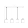 Pendul Globo TRENT metal, sticla, nisipiu, alb, E27 - 54114-4H