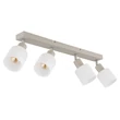 Plafoniera Globo TRENT metal, sticla, nisipiu, alb, E14 - 54114-4