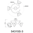 Spot Globo ZACHERY metal, sticla, negru, crom, E14 - 54315S-3