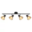 Spot Globo ZACHERY metal, sticla, negru, crom, E14 - 54315S-4