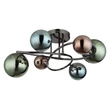 Plafoniera Globo RIHA metal, sticla, negru, bronz, verde, petrol, G9, 3.5W, 3000K, 290Lm - 56142-6D