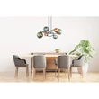 Pendul Globo RIHA metal, sticla, negru, bronz, verde, petrol, G9, 3.5W, 3000K, 290Lm - 56142-6H