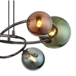Pendul Globo RIHA metal, sticla, negru, bronz, verde, petrol, G9, 3.5W, 3000K, 290Lm - 56142-6H