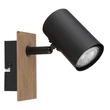 Aplica de perete Globo LINCA metal, lemn, negru, maro, GU10 - 57905-1