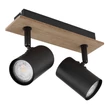 Plafoniera Globo LINCA metal, lemn, negru, maro, GU10 - 57905-2