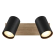 Plafoniera Globo LINCA metal, lemn, negru, maro, GU10 - 57905-2