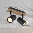 Plafoniera Globo LINCA metal, lemn, negru, maro, GU10 - 57905-2