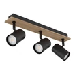 Plafoniera Globo LINCA metal, lemn, negru, maro, GU10 - 57905-3