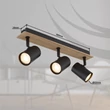 Plafoniera Globo LINCA metal, lemn, negru, maro, GU10 - 57905-3