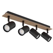 Plafoniera Globo LINCA metal, lemn, negru, maro, GU10 - 57905-4