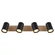 Plafoniera Globo LINCA metal, lemn, negru, maro, GU10 - 57905-4