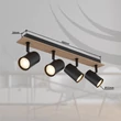 Plafoniera Globo LINCA metal, lemn, negru, maro, GU10 - 57905-4