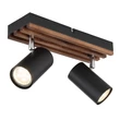 Spot Globo KAYDEN metal, lemn, negru, maro, GU10 - 57909-2