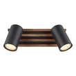 Spot Globo KAYDEN metal, lemn, negru, maro, GU10 - 57909-2