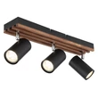 Spot Globo KAYDEN metal, lemn, negru, maro, GU10 - 57909-3