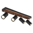 Spot Globo KAYDEN metal, lemn, negru, maro, GU10 - 57909-4