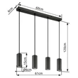 Pendul Globo JAMES metal, gri, GU10 - 57918-4H