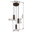 Pendul Globo JAMES metal, bronz, GU10 - 57919-3H