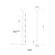 Lampadar Globo WILBUR metal, plastic, gri, alb, E27 - 59946