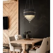Pendul Globo ELEOS metal, cristal, negru, transparent, E27 - 63149-3