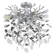 Plafoniera Globo QUEENA metal, sticla cristal, argintiu, fumuriu, transparent, E14 - 64138DS