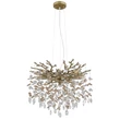 Pendul Globo QUEENA metal, sticla cristal, auriu, chihlimbar, transparent, E14 - 64138H1G
