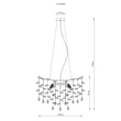 Pendul Globo QUEENA metal, sticla cristal, auriu, chihlimbar, transparent, E14 - 64138H1G