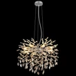 Pendul Globo QUEENA metal, sticla cristal, argintiu, fumuriu, transparent, E14 - 64138H1S