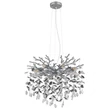 Pendul Globo QUEENA metal, sticla cristal, argintiu, fumuriu, transparent, E14 - 64138H1S