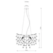 Pendul Globo QUEENA metal, sticla cristal, argintiu, fumuriu, transparent, E14 - 64138H1S