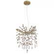 Pendul Globo QUEENA metal, sticla cristal, auriu, chihlimbar, transparent, E14 - 64138HG