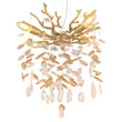 Pendul Globo QUEENA metal, sticla cristal, auriu, chihlimbar, transparent, E14 - 64138HG
